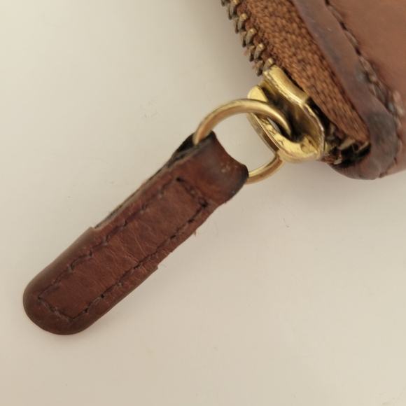 Fossil Tiegan Leather Clutch Wallet Brown Zip Around Wallet Womens Billfold - Picture 4 of 7